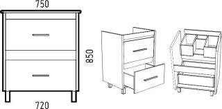 Тумба под раковину Corozo Верона 75см лайн SD-00000348